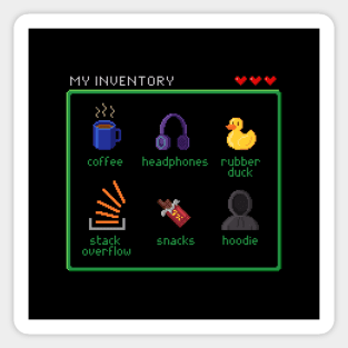 My Inventory - Software Engineer - Pixel RPG Sticker